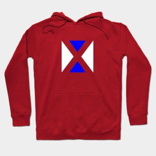 Blue and White X logo Hoodie